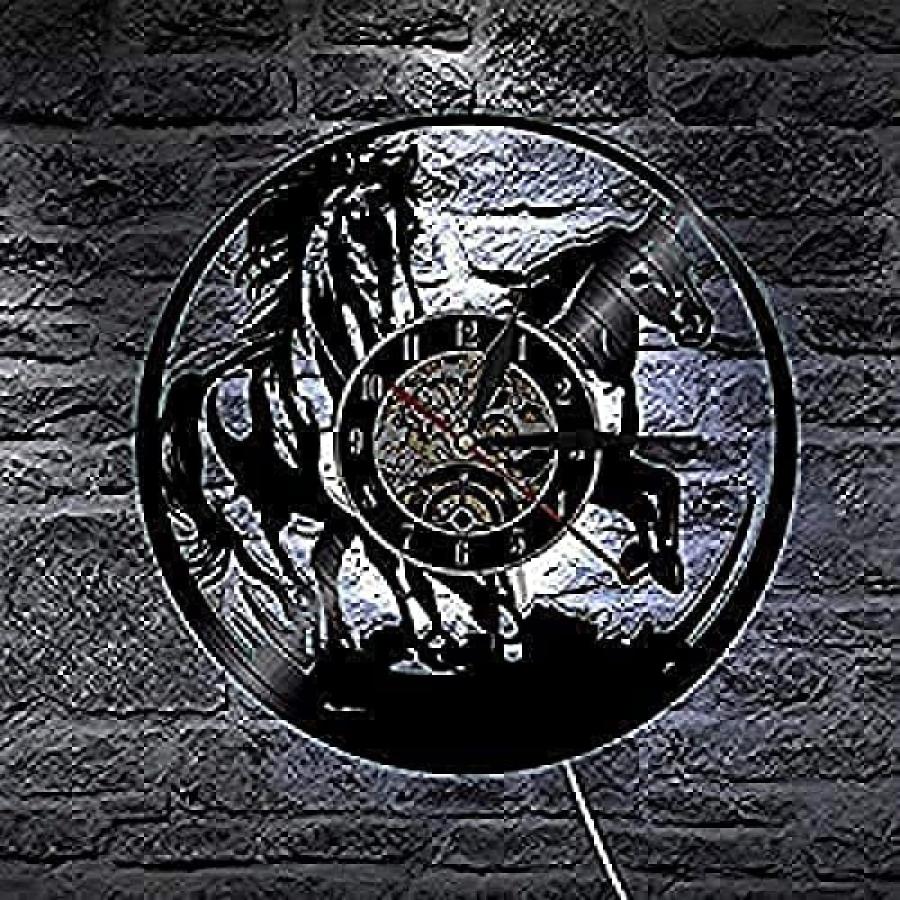 【並行輸入品】Modern Roman Numerals Wall Clocks Horse LED Lighted Animal Vinyl_6