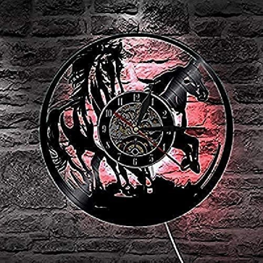 【並行輸入品】Modern Roman Numerals Wall Clocks Horse LED Lighted Animal Vinyl_9