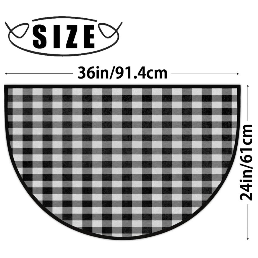 【並行輸入品】Apular Modern Buffalo Plaid Half Round Door Mat Indoor Entrance,の画像