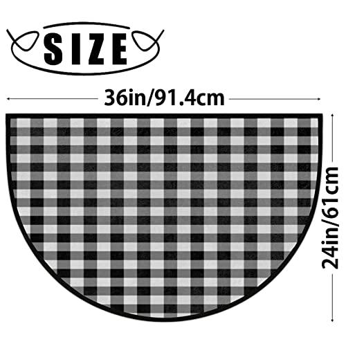 【並行輸入品】Apular Modern Buffalo Plaid Half Round Door Mat Indoor Entrance,の画像
