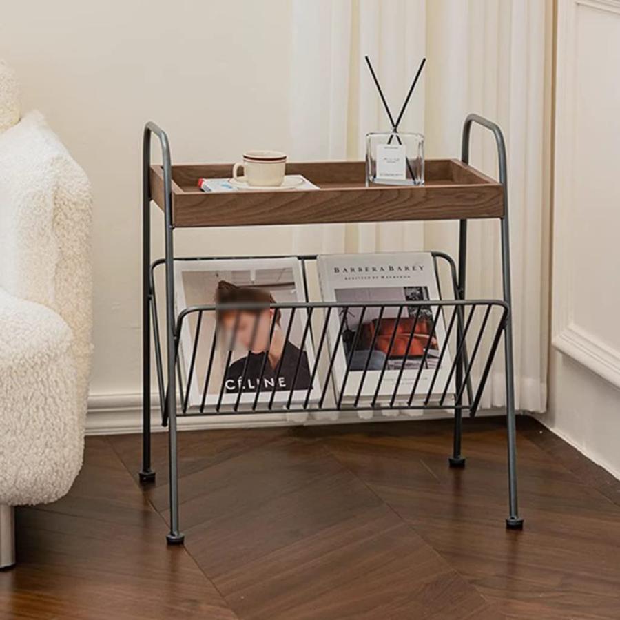 【並行輸入品】NIZAME End Table for Couches, Rustic Snack Table Work Table with_3