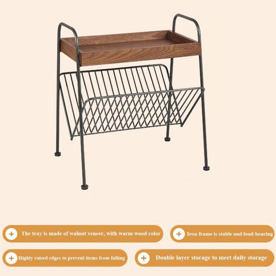 【並行輸入品】NIZAME End Table for Couches, Rustic Snack Table Work Table with_9