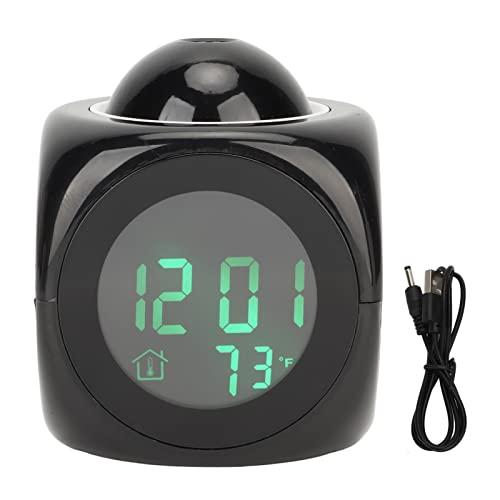 【並行輸入品】Haofy プロジェクション目覚まし時計 寝室用 LEDディスプレイ 投影目覚まし時計 ミニボイスタイミング デジタル時計 プロジ