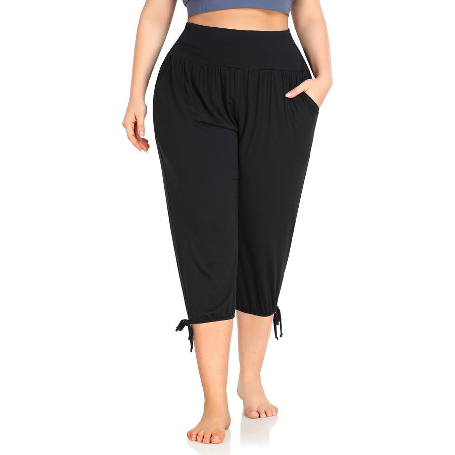 【並行輸入品】ZERDOCEAN Women's Plus Size Yoga Capri Pants Lounge Indoor Casual_1