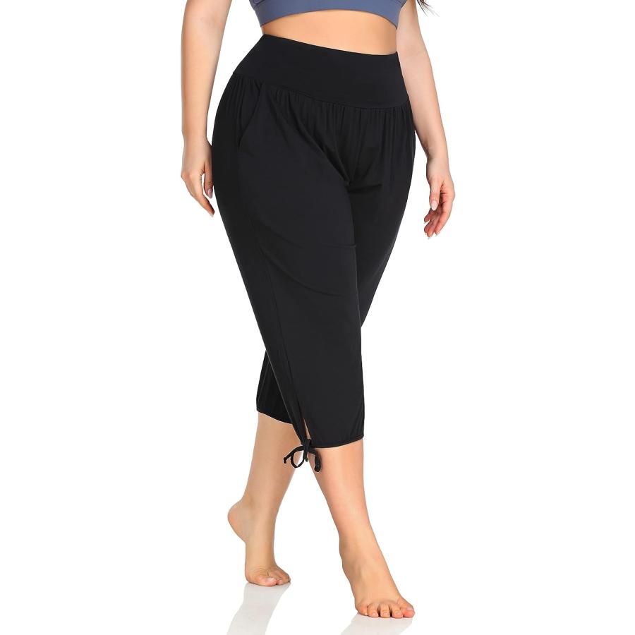 【並行輸入品】ZERDOCEAN Women's Plus Size Yoga Capri Pants Lounge Indoor Casual_2