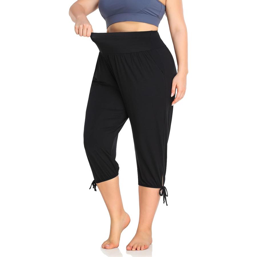 【並行輸入品】ZERDOCEAN Women's Plus Size Yoga Capri Pants Lounge Indoor Casual_3
