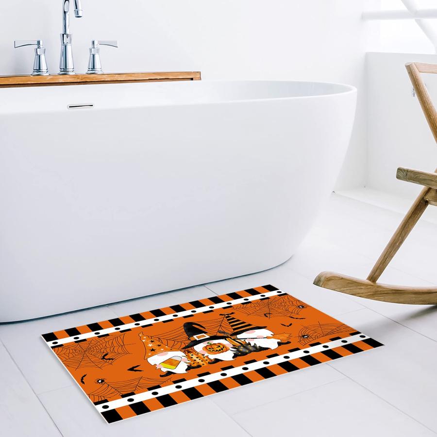 貿易保証 Halloween Orange Black Entrance Floor Mat Personalized Doormat， 並行輸入品