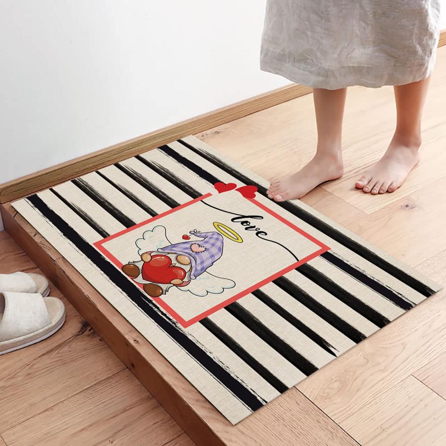 【並行輸入品】Valentine's Day Love Gnomes Entrance Floor Mat Personalized Door_9