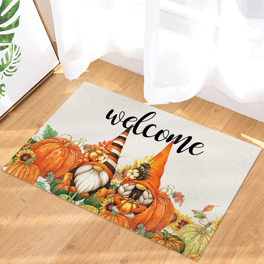 ワンピース専門店 DIFNARY Thanksgiving Gnome Pumpkins Entrance Floor Mat Personali 並行輸入品