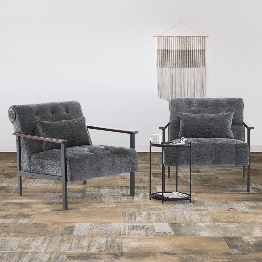 【並行輸入品】MCombo Modern Accent Chairs， Chenille Upholstered Armchair， Ergo_6