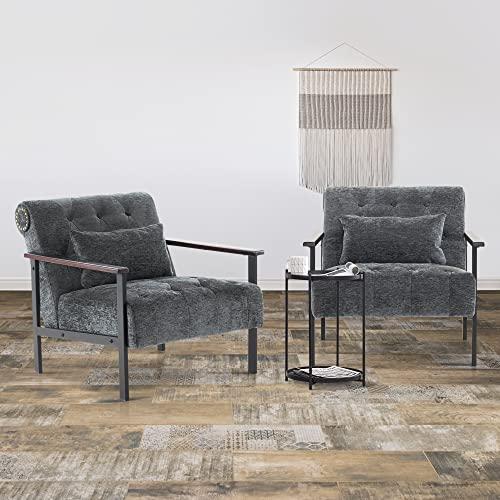 【並行輸入品】MCombo Modern Accent Chairs， Chenille Upholstered Armchair， Ergo_7