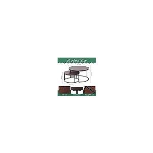 【並行輸入品】Geetery Coffee Tables for Living Room Set of 2 Large Small Round_5