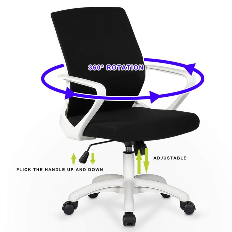 【並行輸入品】Office Swivel Freely Chair Ergonomic Mid Back Computer Seat Soft_6