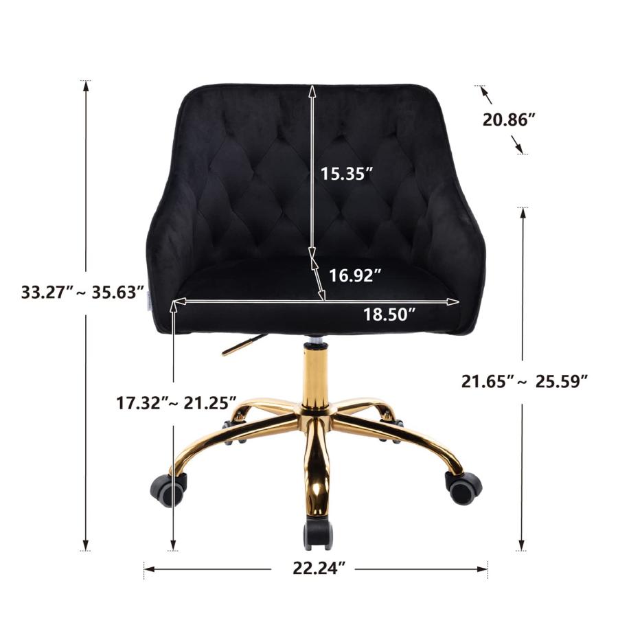【並行輸入品】voqoomkl Swivel Office Chair, Modern Velvet Tufted Upholstered Dの画像