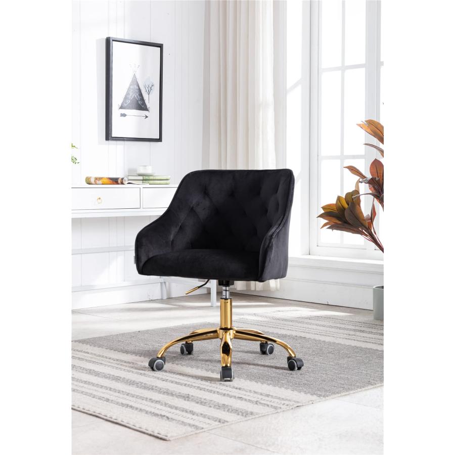 【並行輸入品】voqoomkl Swivel Office Chair, Modern Velvet Tufted Upholstered Dの画像
