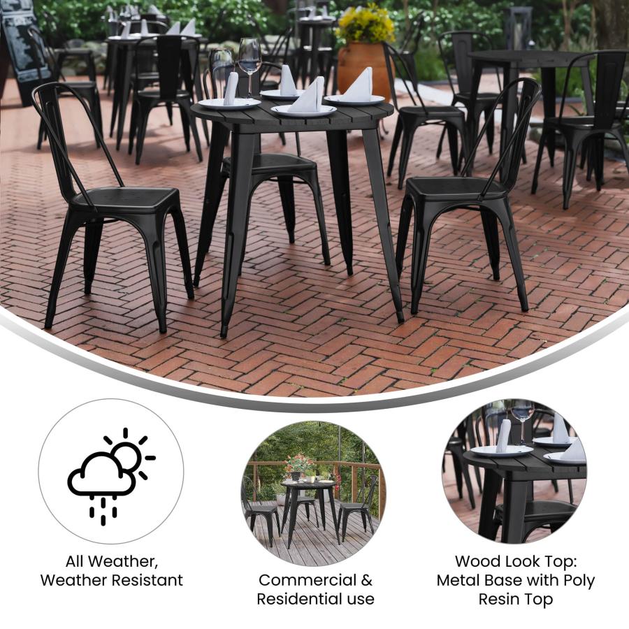【並行輸入品】Flash Furniture Declan Commercial Outdoor Dining Table, All Weat_3