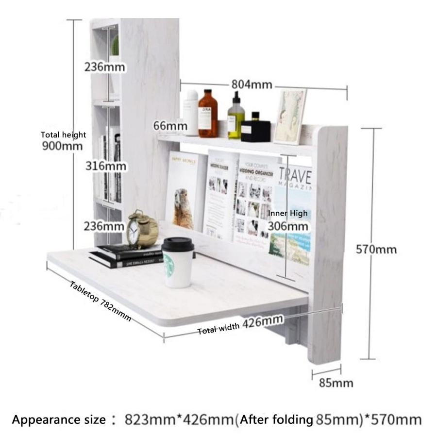 【並行輸入品】Folding wall mounted desk Workbench drop leaf table Wall mounted_3
