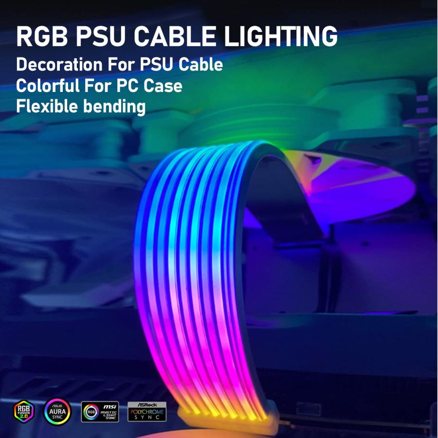 【公式】 JAZZCOOLING HX-100 RGB PSUケーブル PC RGB GPUケーブル 5V 3ピン ARGB 同期 PCケー 【2114290604】(10844円)
