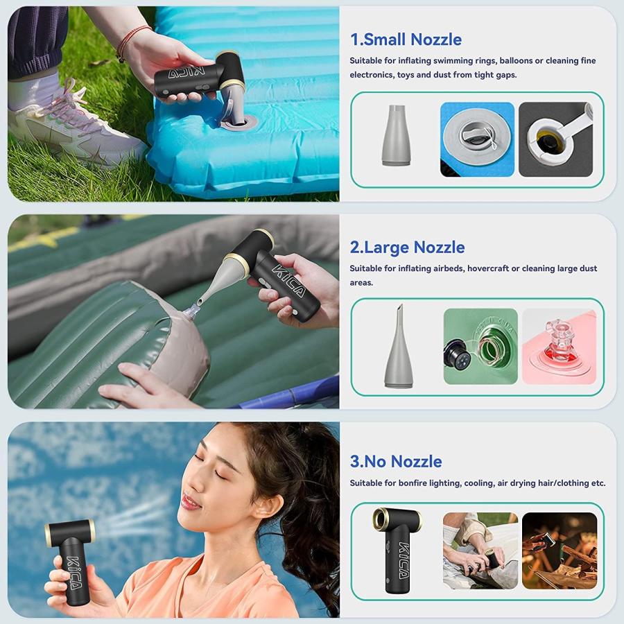 KiCA Jetfan 2.0 電動エアダスター コンピューター キーボード ハウスクリーニング用 (グリーンジェットファン2.0 並行輸入 KiCA 並行輸入