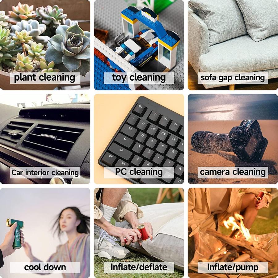 KiCA Jetfan 2.0 電動エアダスター コンピューター キーボード ハウスクリーニング用 (グリーンジェットファン2.0 並行輸入 KiCA 並行輸入