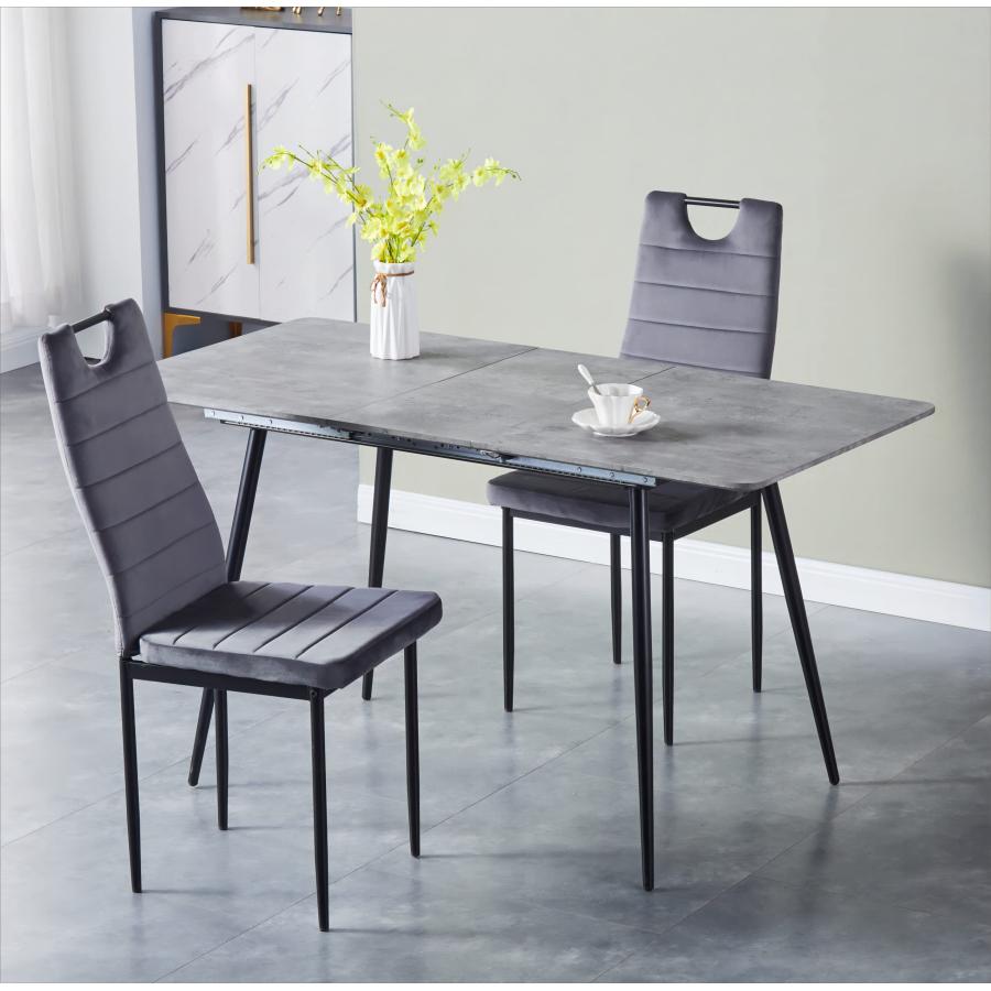 【並行輸入品】NIERN Extendable Dining Table with MDF Marble Top， Modern Rectan
