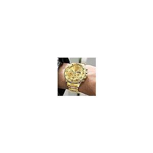 【並行輸入品】OLEVS Gold Watches for Men Watch Men Stainless Steel Watches for_5