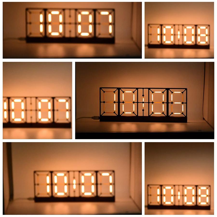 【並行輸入品】FORVE RGB イミテートグローチューブクロック クリエイティブなデジタル時計 LEDナイトライト フルカラー 明るさ調節可能_9