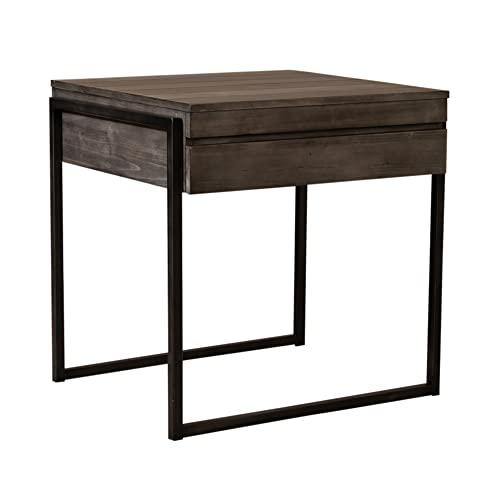 【並行輸入品】Liberty Furniture Industries ゲートウェイエンドテーブル パインベニヤメタル ダークグレー W24×D_4