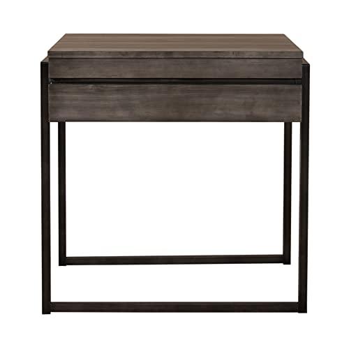 【並行輸入品】Liberty Furniture Industries ゲートウェイエンドテーブル パインベニヤメタル ダークグレー W24×D_7