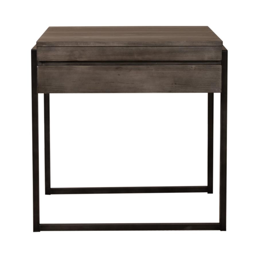 【並行輸入品】Liberty Furniture Industries ゲートウェイエンドテーブル パインベニヤメタル ダークグレー W24×D_9