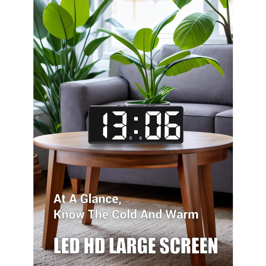 【並行輸入品】Digital Alarm Clock for Bedrooms， with Temperature， 6 Adjustable_3