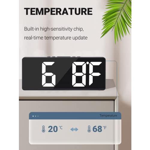【並行輸入品】Digital Alarm Clock for Bedrooms， with Temperature， 6 Adjustable_7