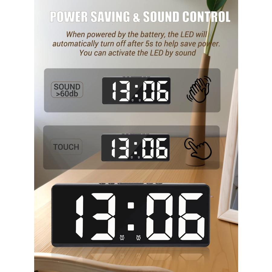 【並行輸入品】Digital Alarm Clock for Bedrooms， with Temperature， 6 Adjustable_9