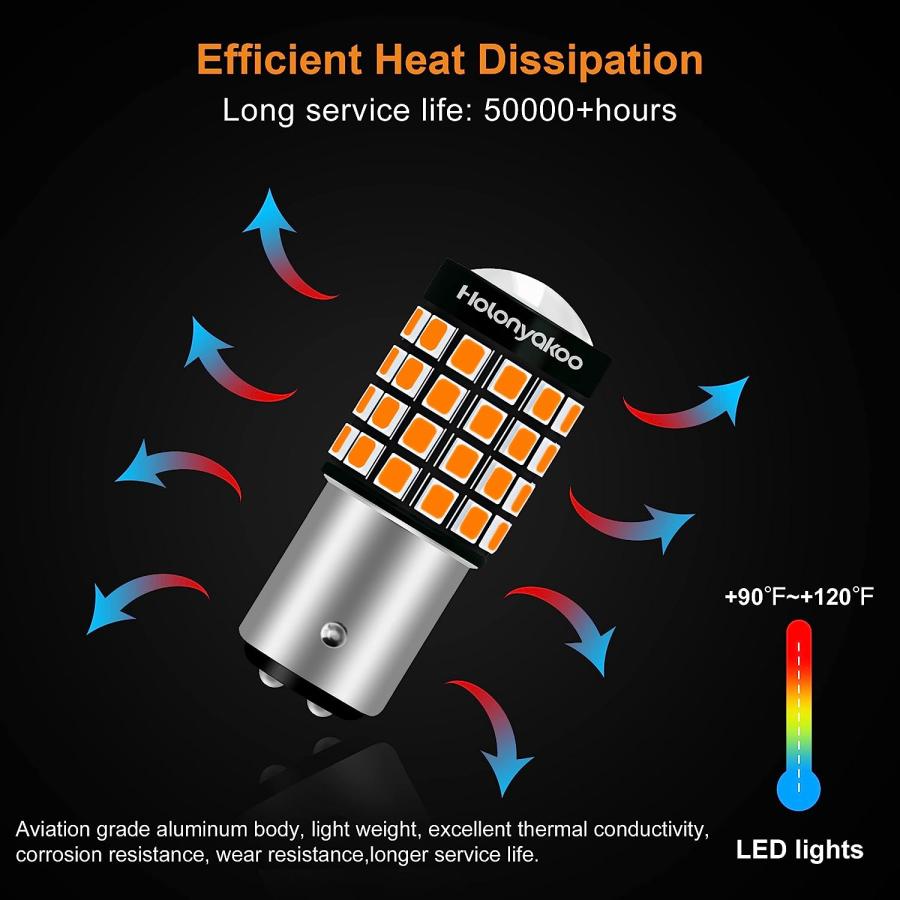 【並行輸入品】Holonyakoo 1157 LED Bulb Amber Yello 1157na 2057 2357a 7528 P21/5　並行_5