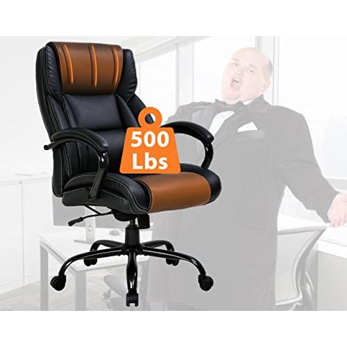 【並行輸入品】Big and Tall Office Chair 400lbs Heavy Duty Ergonomic Computer D_1
