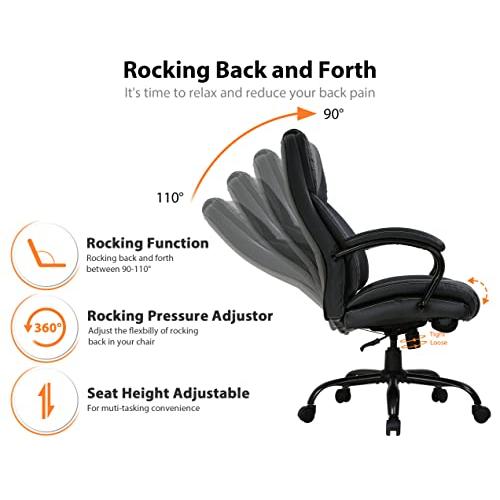 【並行輸入品】Big and Tall Office Chair 400lbs Heavy Duty Ergonomic Computer D_7