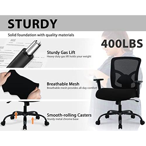 【並行輸入品】400 Lbs Big and Tall Office Chair， Ergonomic Office Chair with W_7