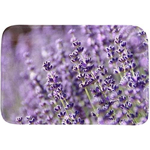 【並行輸入品】Lavender Flower Purple Non Slip Rubber Backed Entryway Rugs forの画像