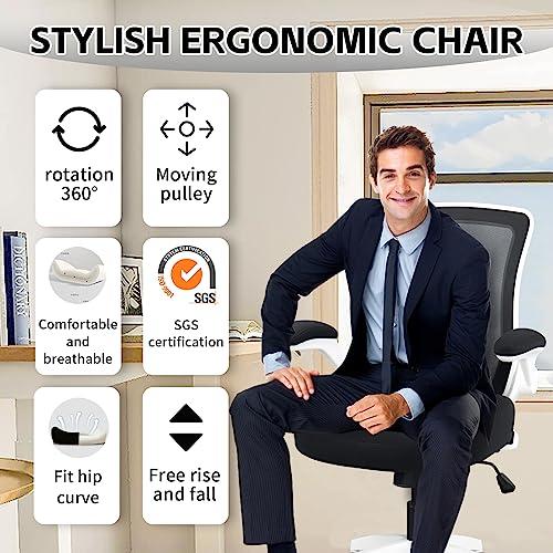 【並行輸入品】BOJUZIJA Ergonomic Office Computer Desk Mesh Chair with Soft Cus_4