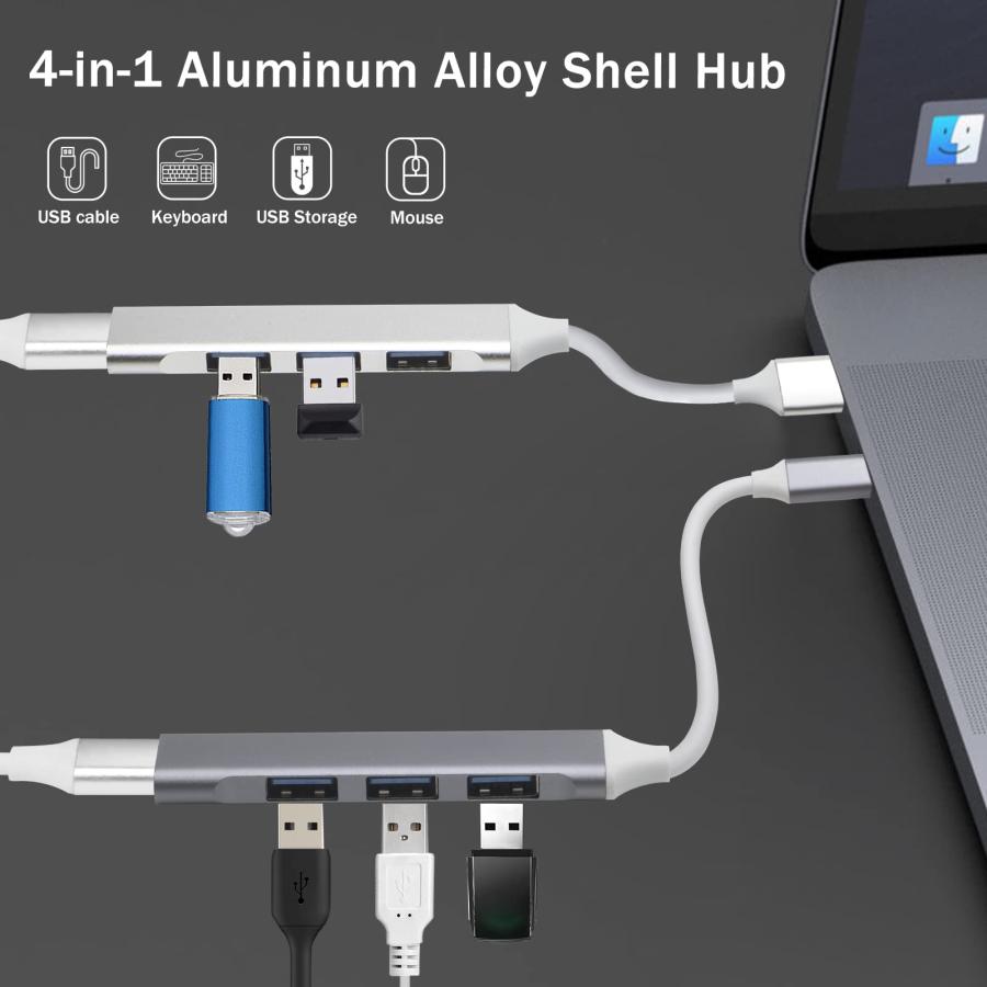 【並行輸入品】USB Hub 3.0,4 Port USB to USB C Adapter,Ultra Slim USB C Adapterの画像