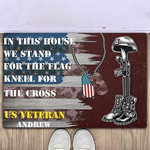 【並行輸入品】Funny Doormat Welcomeish Veteran Doormat Army Memorial Day Mat Dの画像