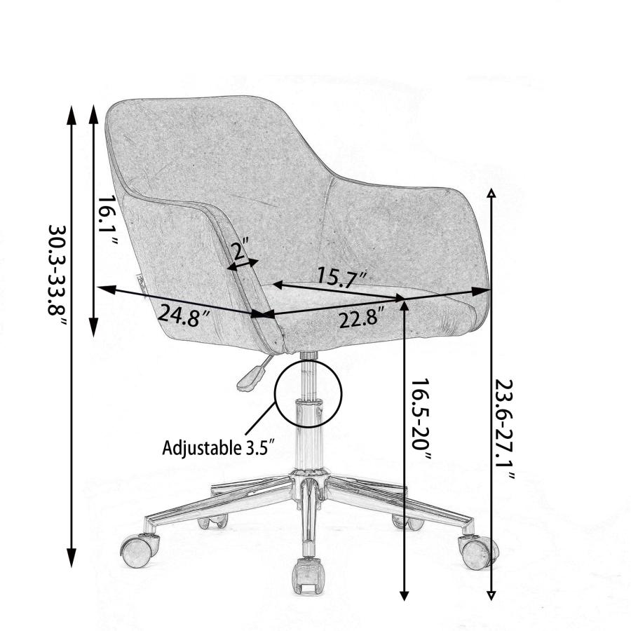 【並行輸入品】Modern Velvet Home Office Chair， Accent Vanity Chair with Wheels_3