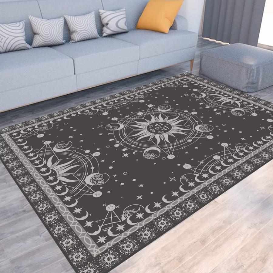 【並行輸入品】Sun and Moon Rug Boho Celestial Area Rugs for Bedroom Dorm Livin_3