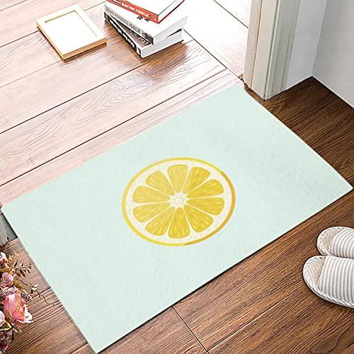 【並行輸入品】Welcome Doormat Summer Yellow Lemons Round Slices Arranged Non Sの画像