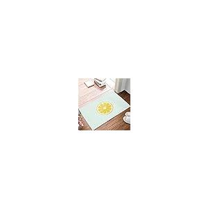 【並行輸入品】Welcome Doormat Summer Yellow Lemons Round Slices Arranged Non Sの画像
