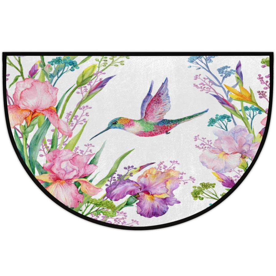 【並行輸入品】Hummingbird Animal Half Round Door Mat Indoor Entrance, Spring Fの画像