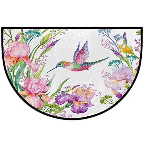 【並行輸入品】Hummingbird Animal Half Round Door Mat Indoor Entrance, Spring Fの画像