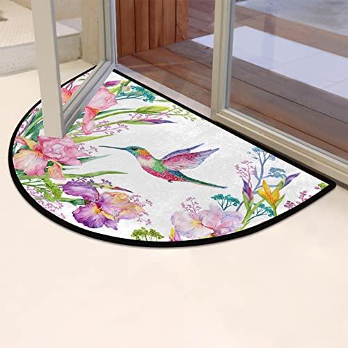 【並行輸入品】Hummingbird Animal Half Round Door Mat Indoor Entrance, Spring Fの画像