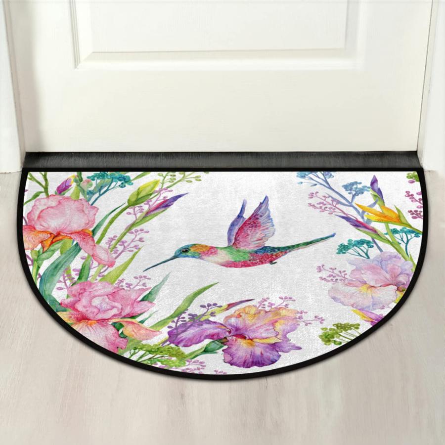 【並行輸入品】Hummingbird Animal Half Round Door Mat Indoor Entrance, Spring Fの画像