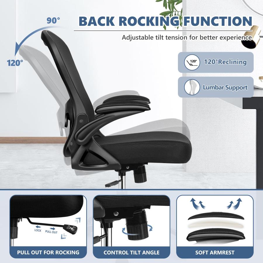【並行輸入品】Winrise Office Chair Desk Chair， Ergonomic Mesh Computer Chair Ho_6
